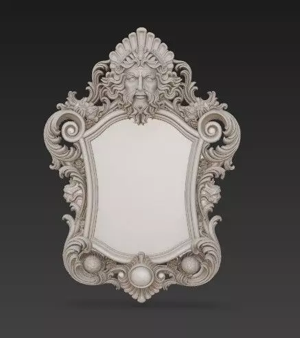 Animal Head Motif Baroque Rococo Decorative Frame Collection 3D print model_28