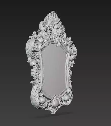 Animal Head Motif Baroque Rococo Decorative Frame Collection 3D print model_4