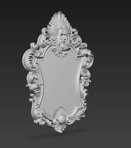 Animal Head Motif Baroque Rococo Decorative Frame Collection 3D print model_10