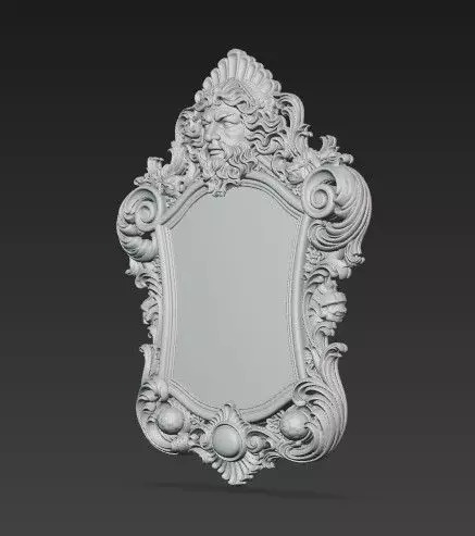 Animal Head Motif Baroque Rococo Decorative Frame Collection 3D print model_6