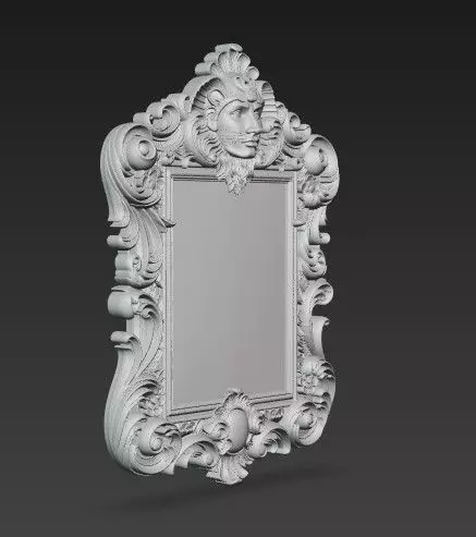 Animal Head Motif Baroque Rococo Decorative Frame Collection 3D print model_19