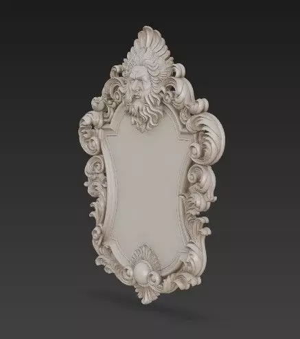 Animal Head Motif Baroque Rococo Decorative Frame Collection 3D print model_7