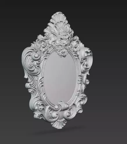 Animal Head Motif Baroque Rococo Decorative Frame Collection 3D print model_24