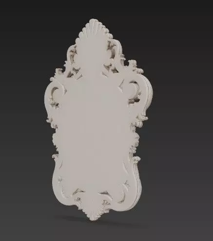 Animal Head Motif Baroque Rococo Decorative Frame Collection 3D print model_3