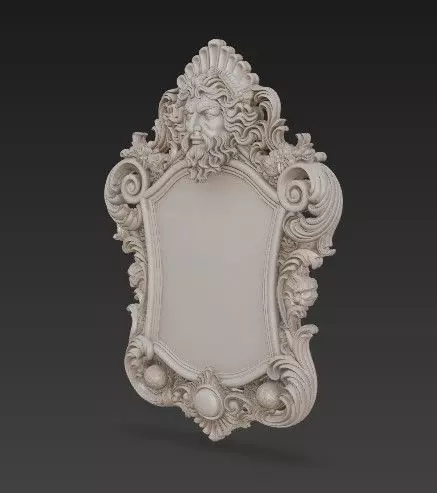 Animal Head Motif Baroque Rococo Decorative Frame Collection 3D print model_27