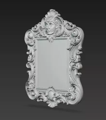 Animal Head Motif Baroque Rococo Decorative Frame Collection 3D print model_21