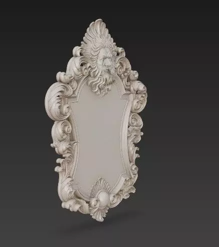 Animal Head Motif Baroque Rococo Decorative Frame Collection 3D print model_9