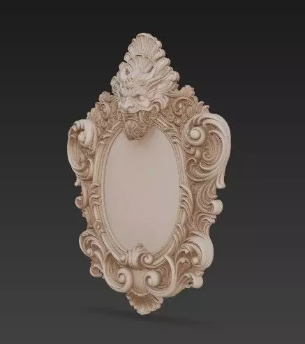 Animal Head Motif Baroque Rococo Decorative Frame Collection 3D print model_1