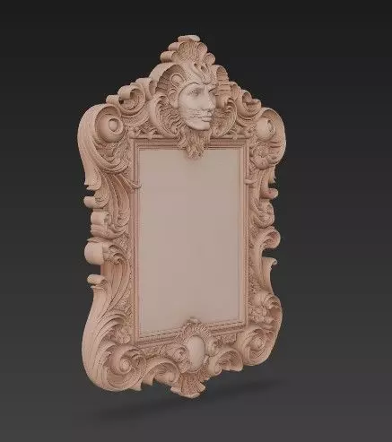 Animal Head Motif Baroque Rococo Decorative Frame Collection 3D print model_17