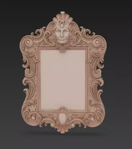 Animal Head Motif Baroque Rococo Decorative Frame Collection 3D print model_16