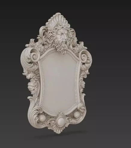 Animal Head Motif Baroque Rococo Decorative Frame Collection 3D print model_2