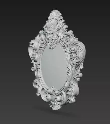 Animal Head Motif Baroque Rococo Decorative Frame Collection 3D print model_26