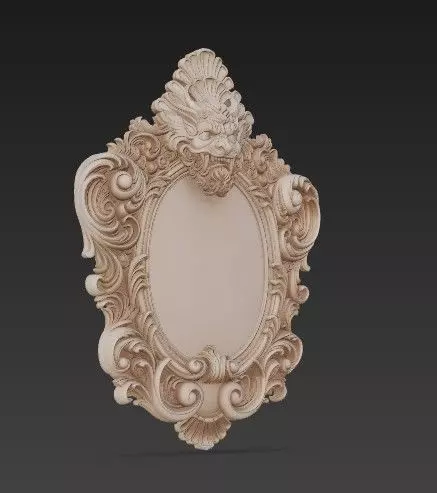Animal Head Motif Baroque Rococo Decorative Frame Collection 3D print model_22
