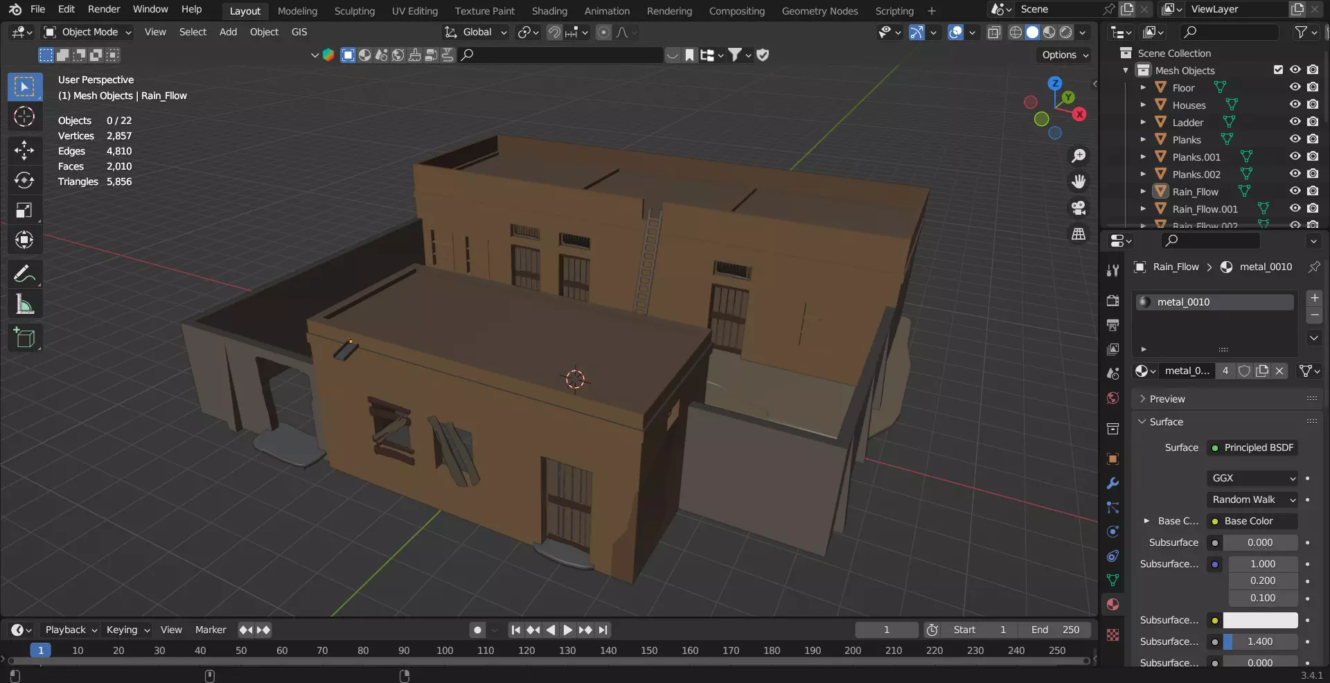 Village House 3D Model Low-poly 3D model_2