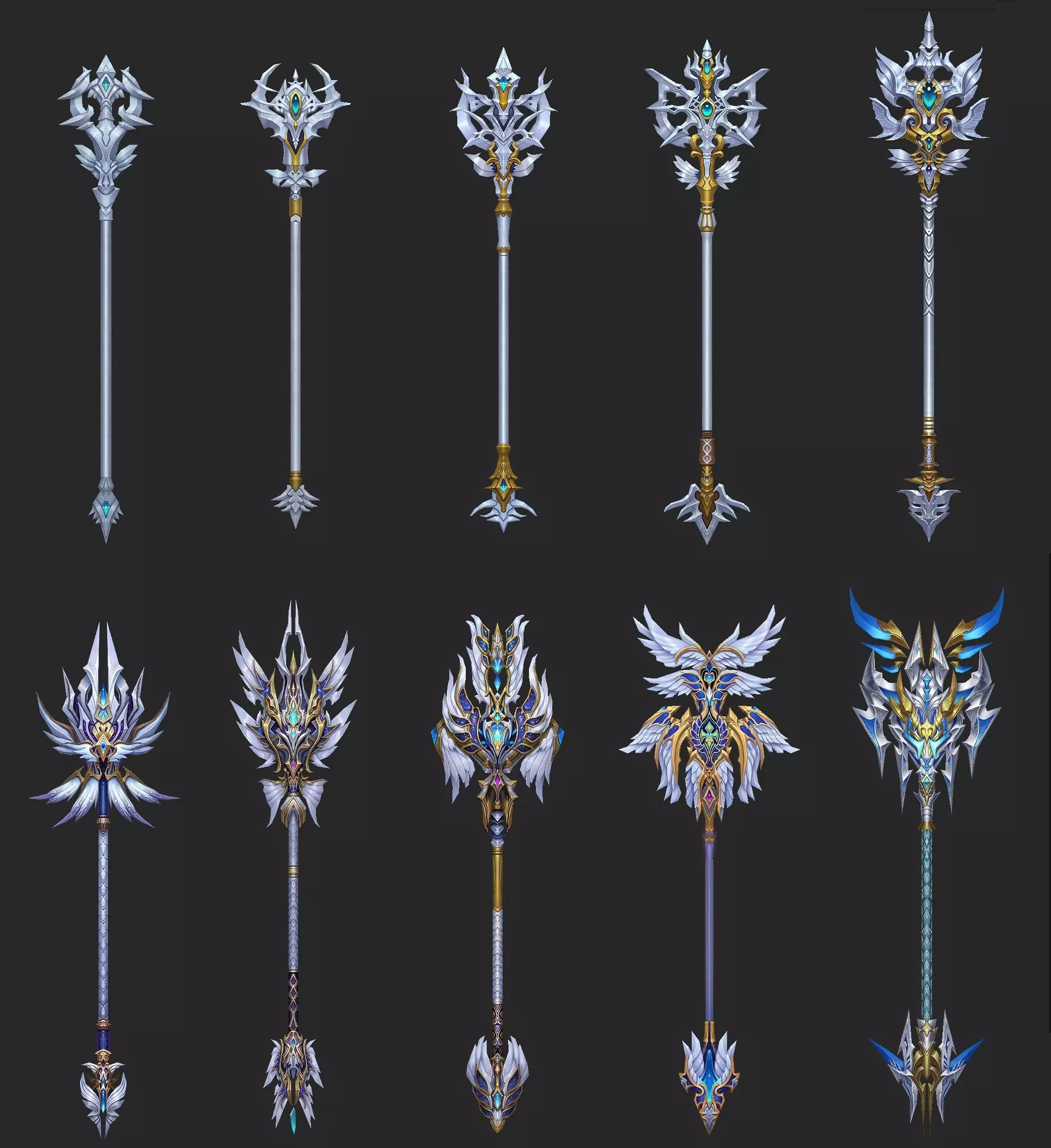 Light Divine Staffs of the Archangel 3D model_0