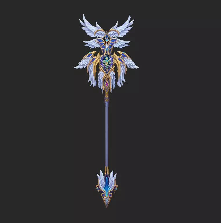 Light Divine Staffs of the Archangel 3D model_9