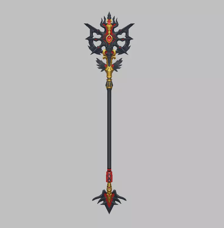Dark Divine Staffs of the Archangel Low-poly 3D model_4