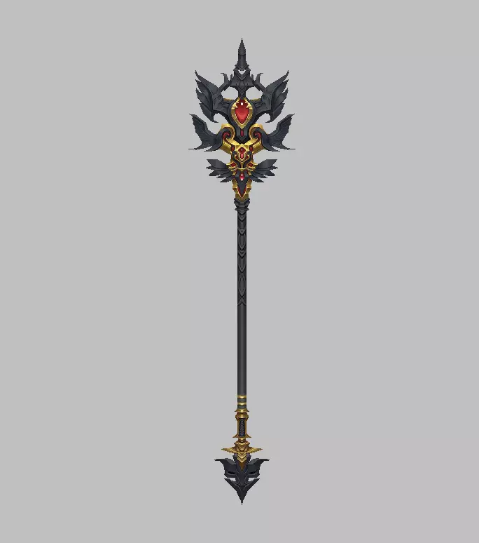 Dark Divine Staffs of the Archangel Low-poly 3D model_5