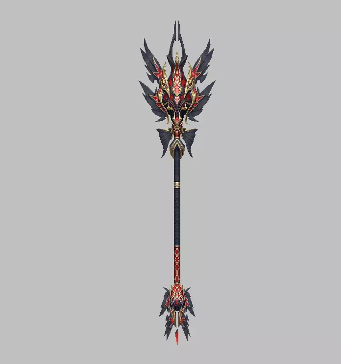 Dark Divine Staffs of the Archangel Low-poly 3D model_7