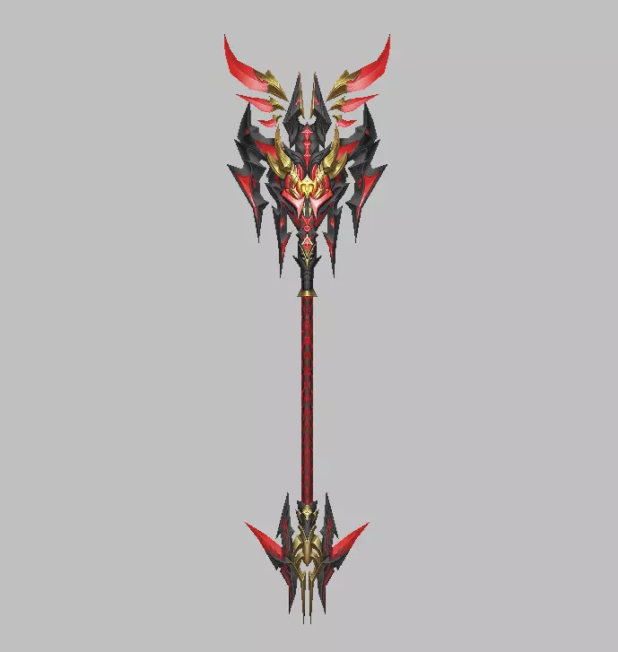 Dark Divine Staffs of the Archangel Low-poly 3D model_10