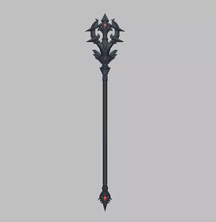 Dark Divine Staffs of the Archangel Low-poly 3D model_1