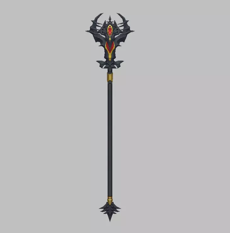Dark Divine Staffs of the Archangel Low-poly 3D model_2