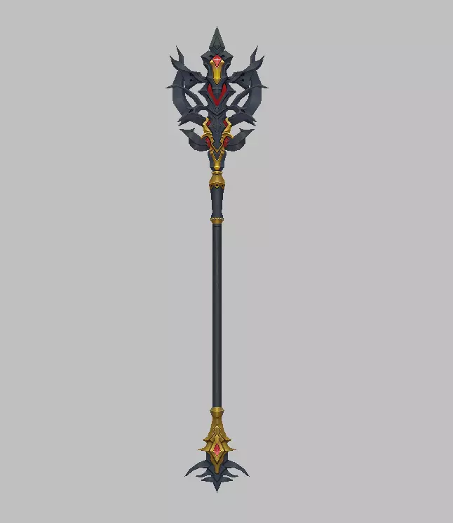 Dark Divine Staffs of the Archangel Low-poly 3D model_3