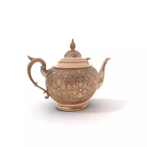 Ornate Bronze Teapot model pack Low-poly 3D model