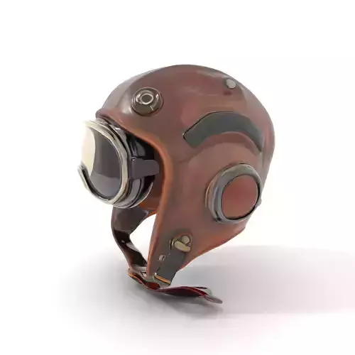 Vintage Leather Aviator Helmet model pack Low-poly 3D model