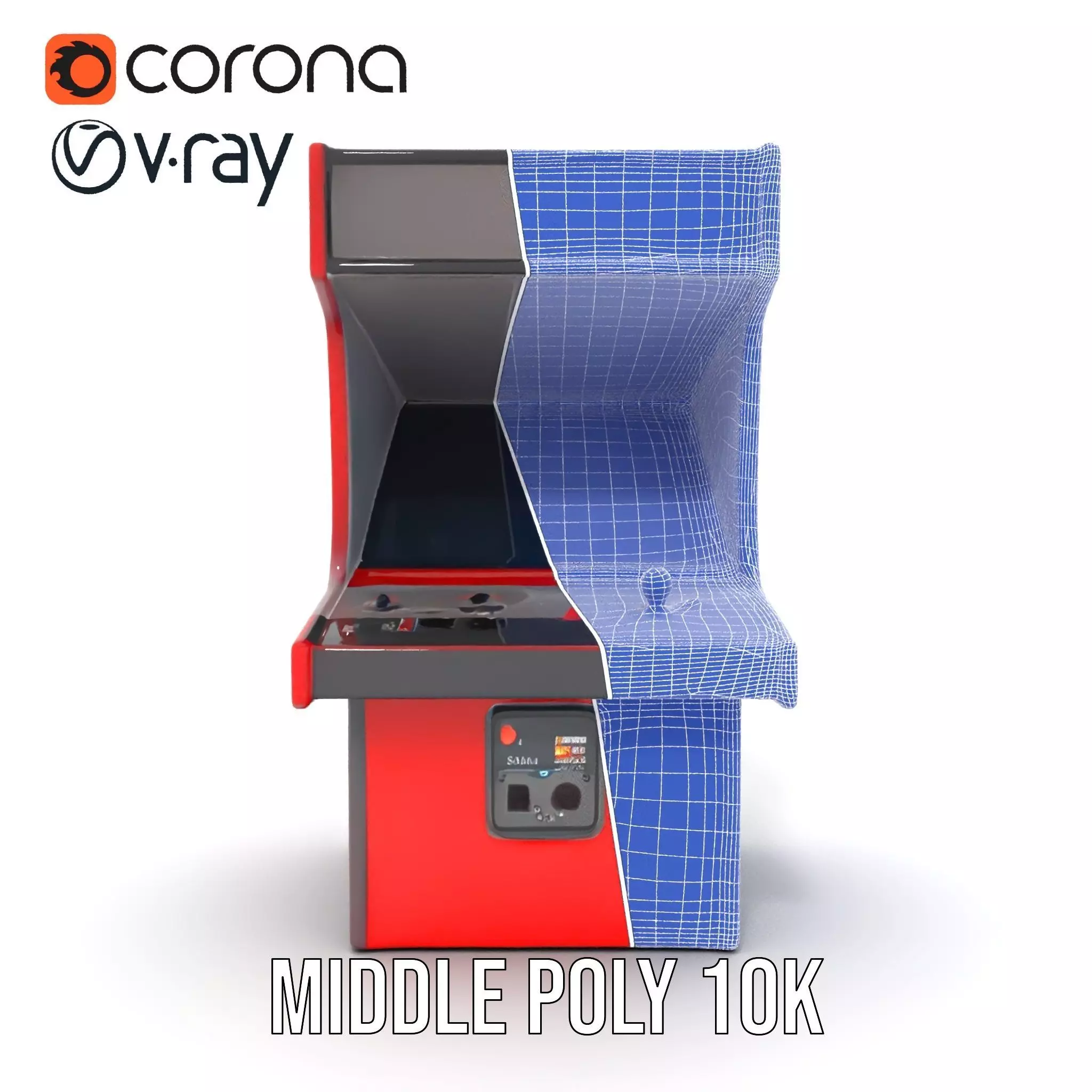 Retro Red Arcade Machine model pack Low-poly 3D model_29