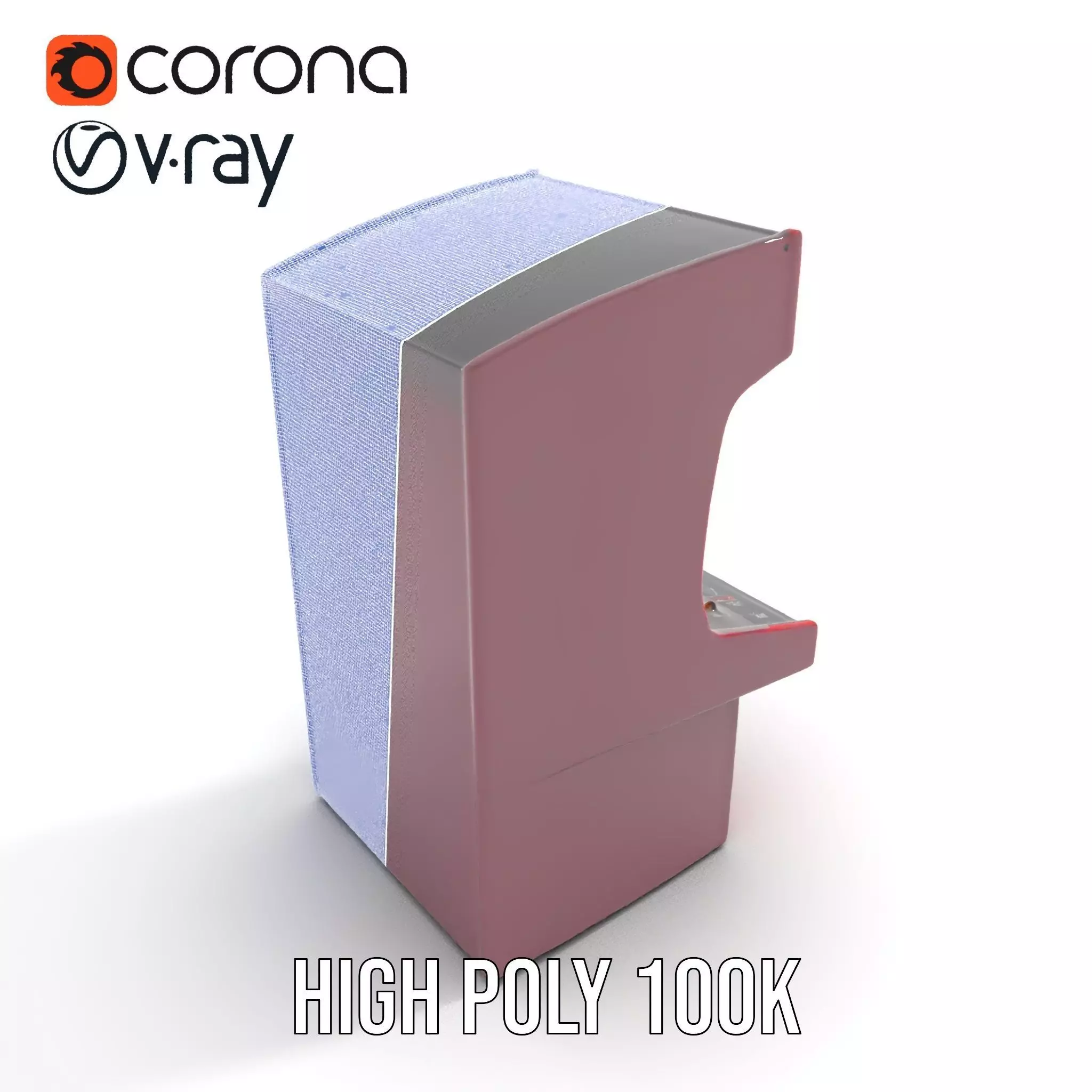 Retro Red Arcade Machine model pack Low-poly 3D model_17