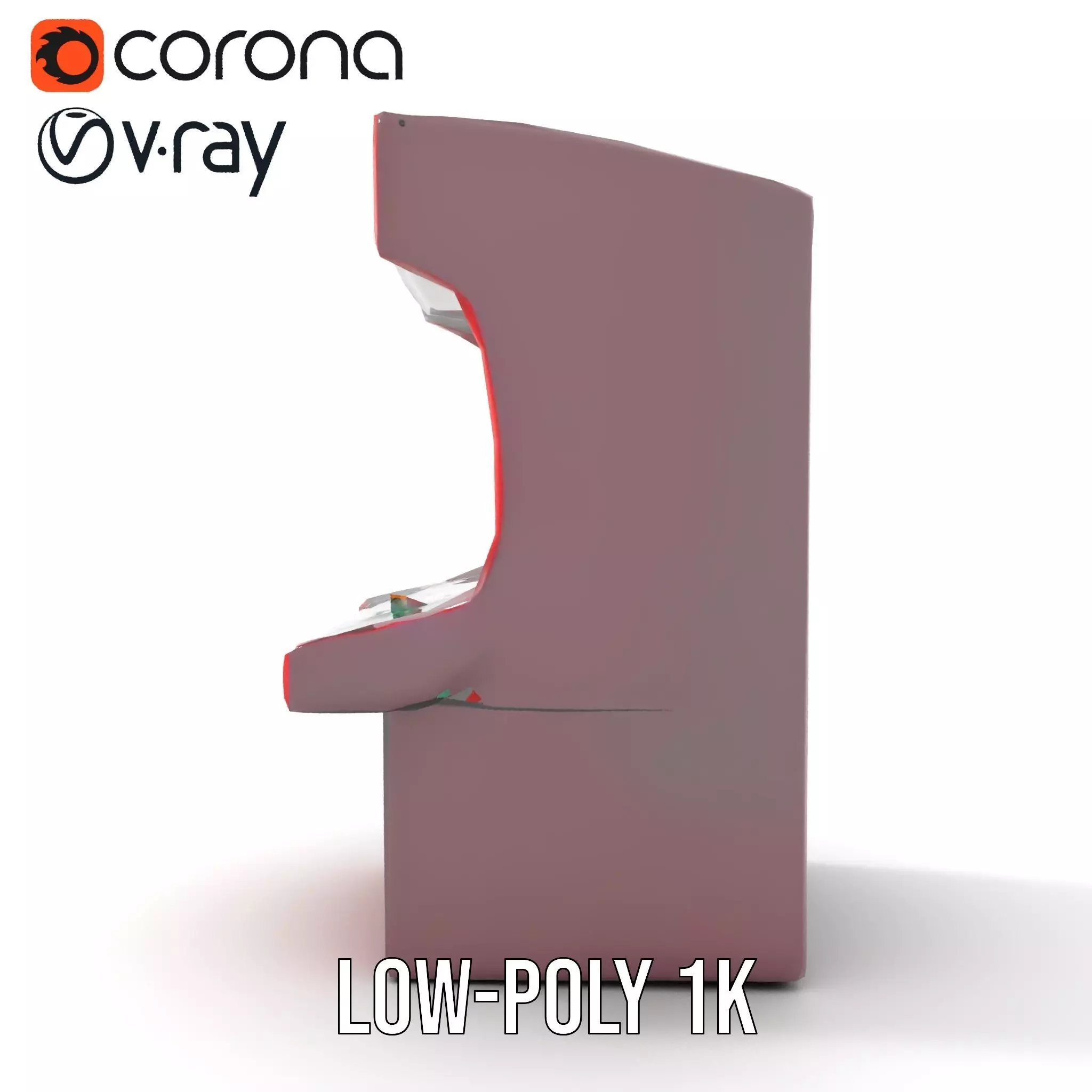 Retro Red Arcade Machine model pack Low-poly 3D model_25