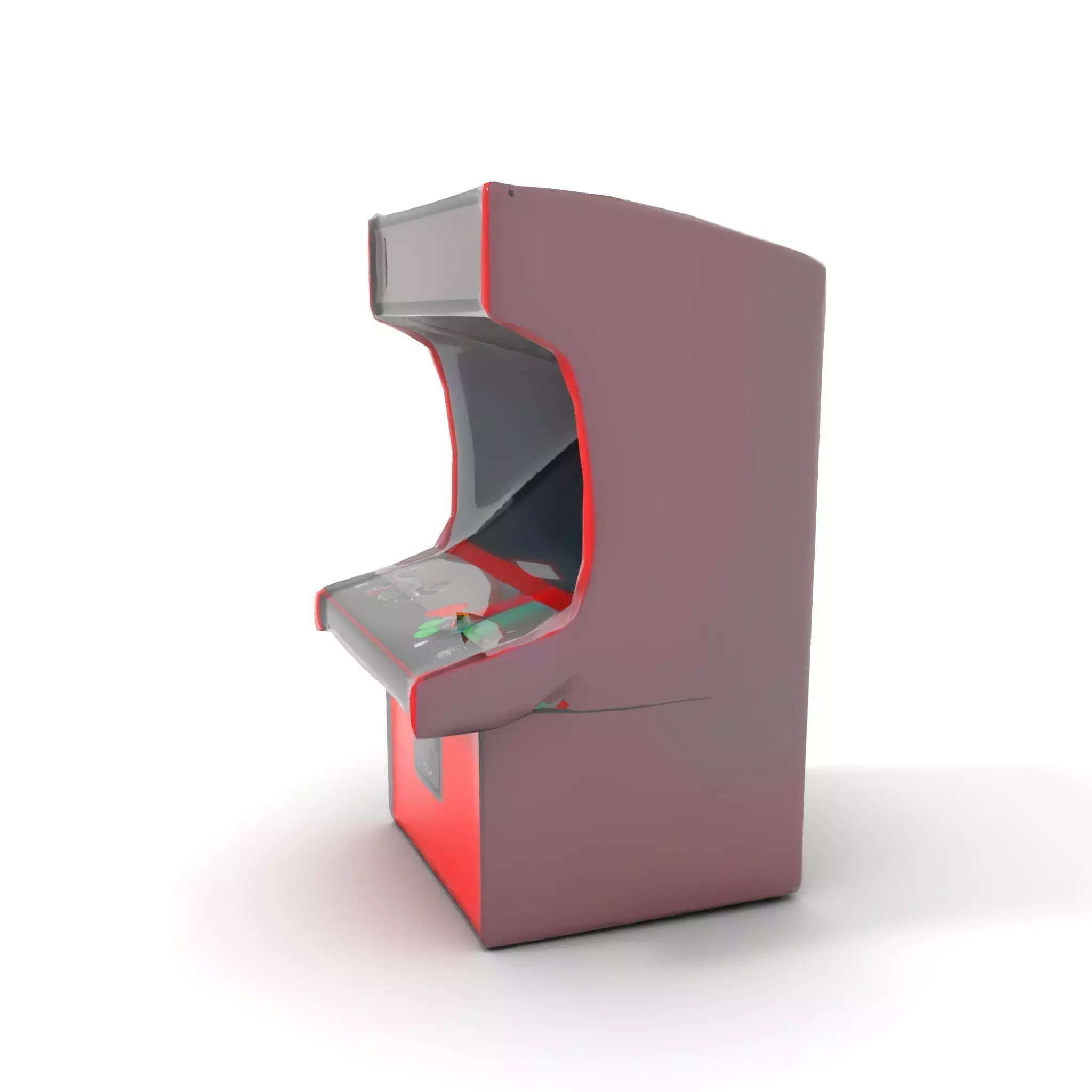 Retro Red Arcade Machine model pack Low-poly 3D model_7