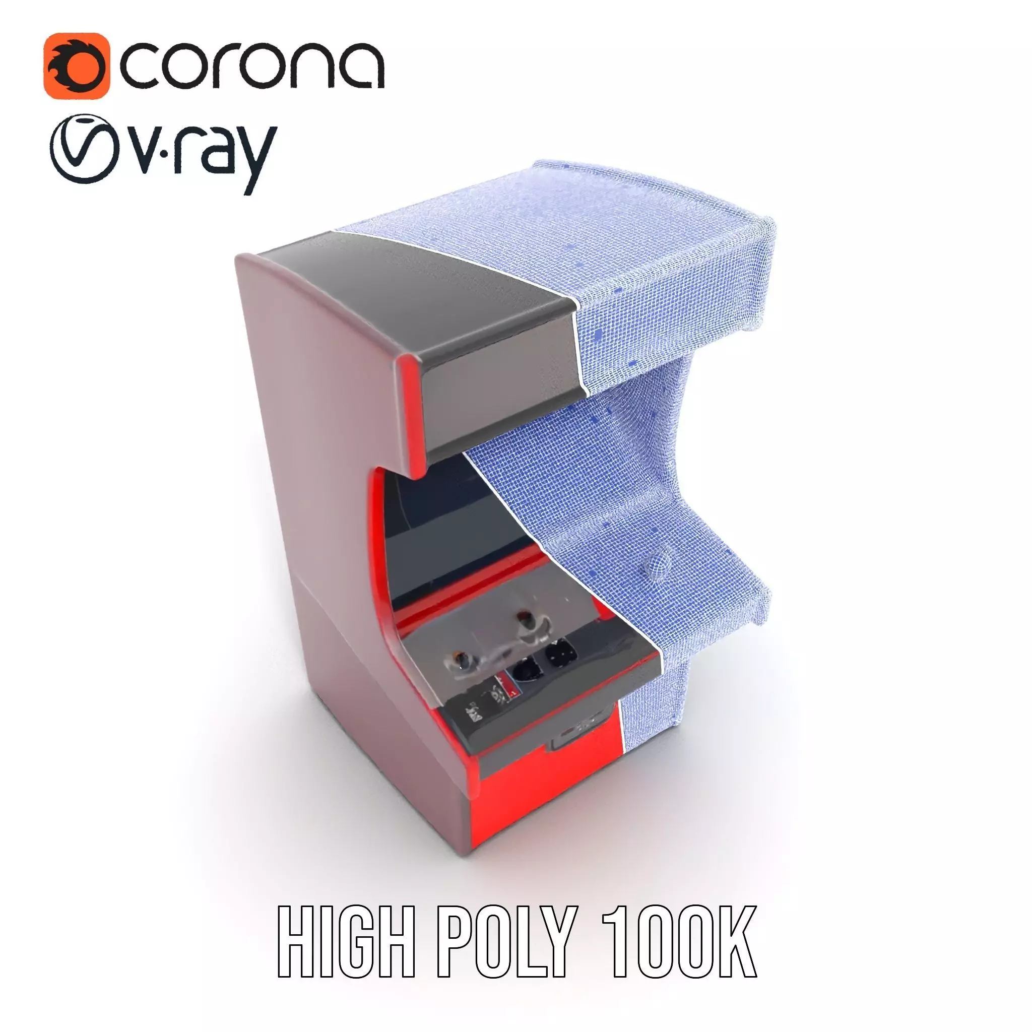 Retro Red Arcade Machine model pack Low-poly 3D model_31