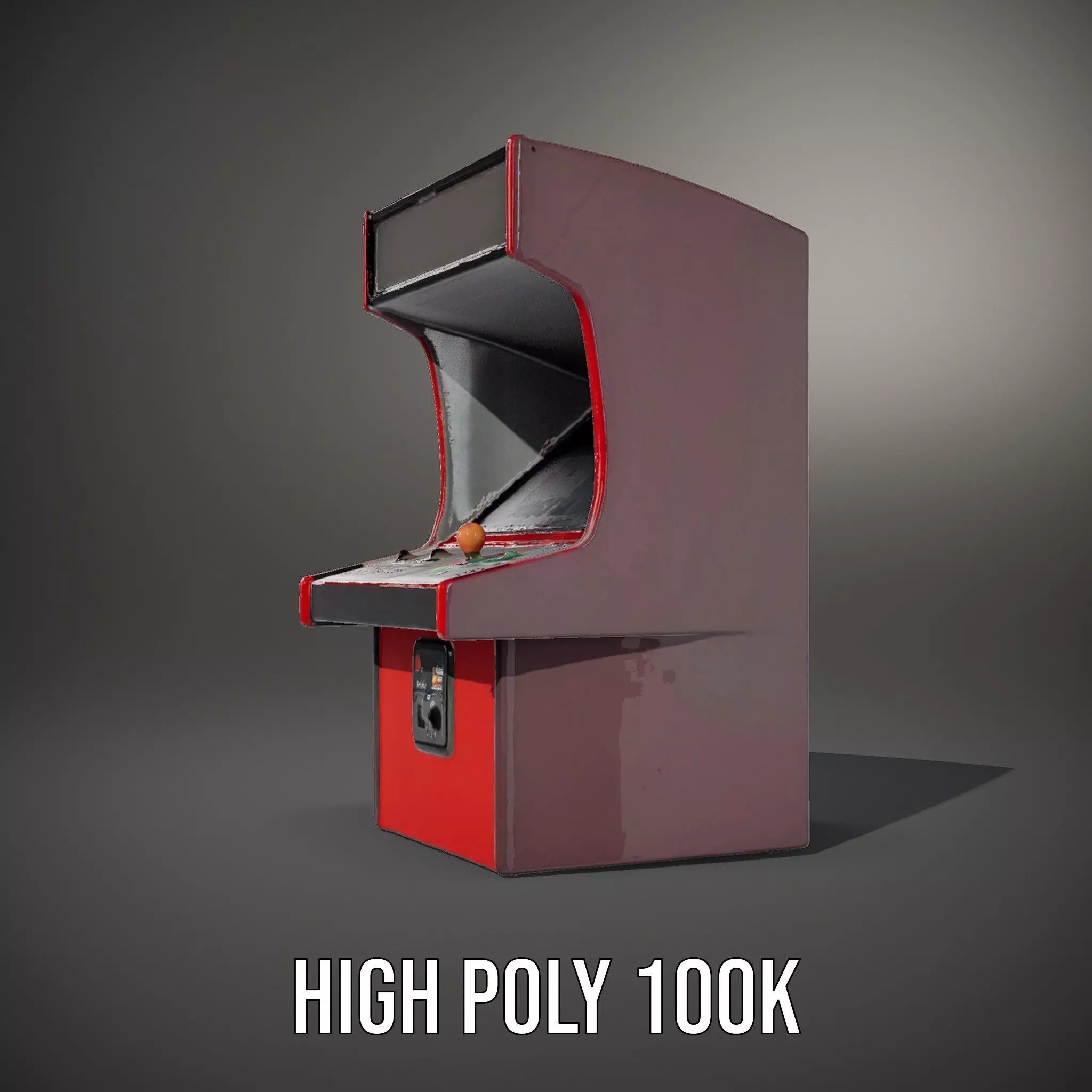 Retro Red Arcade Machine model pack Low-poly 3D model_10