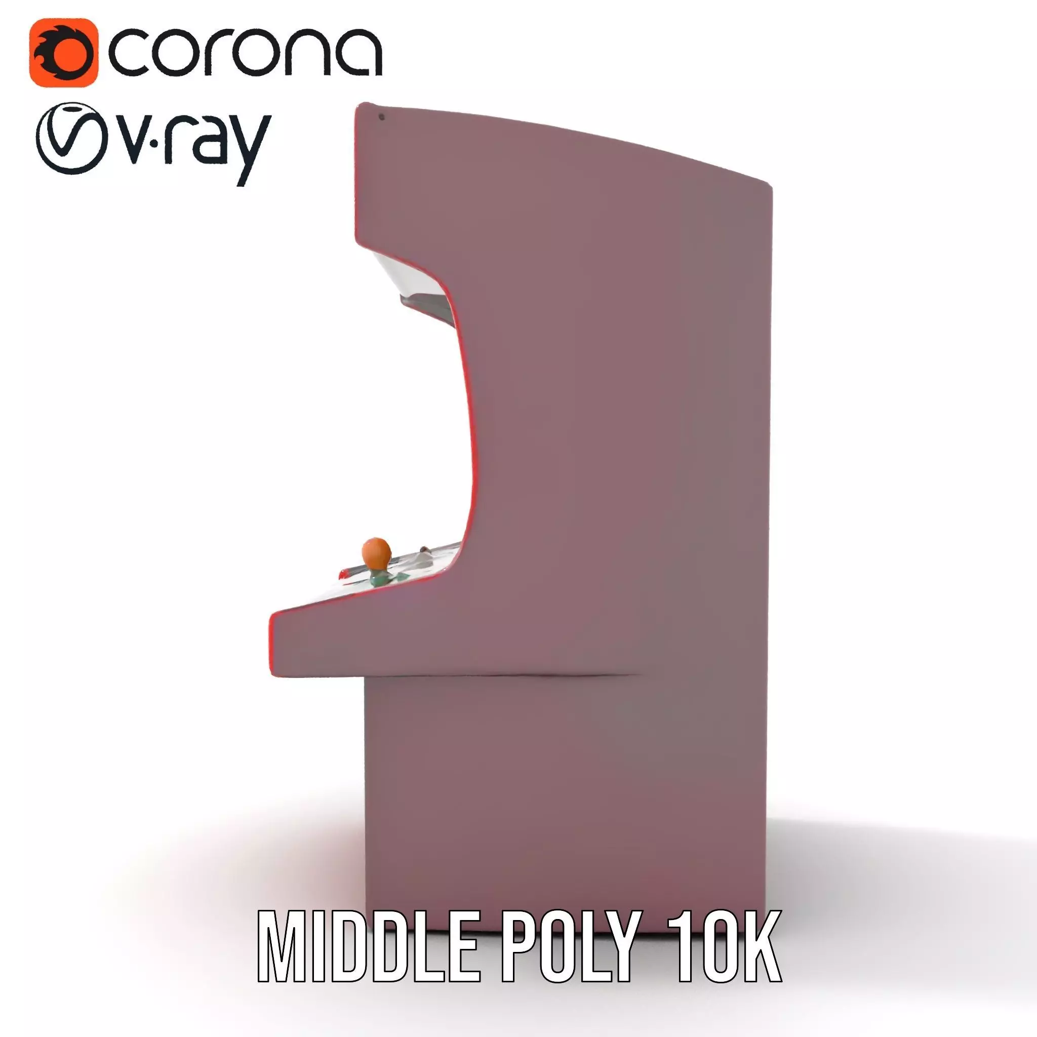 Retro Red Arcade Machine model pack Low-poly 3D model_6