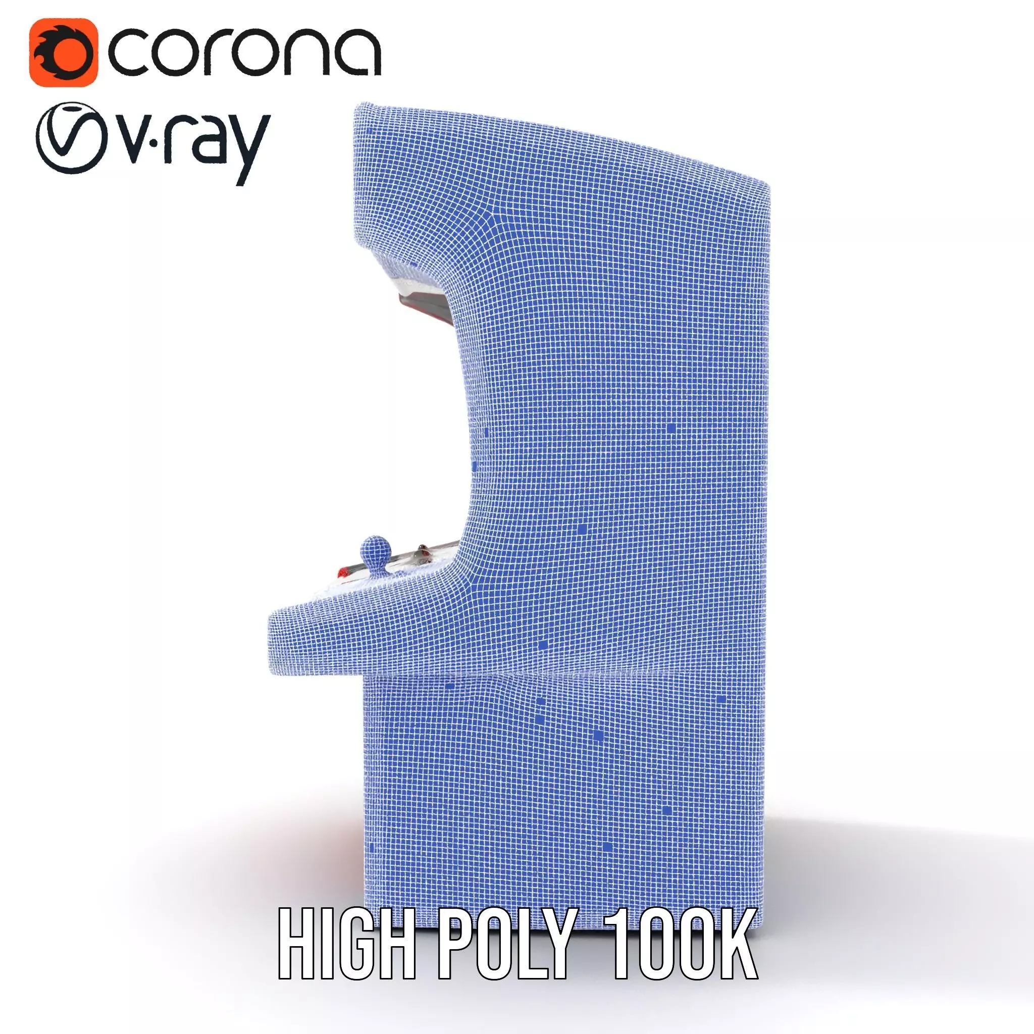 Retro Red Arcade Machine model pack Low-poly 3D model_33