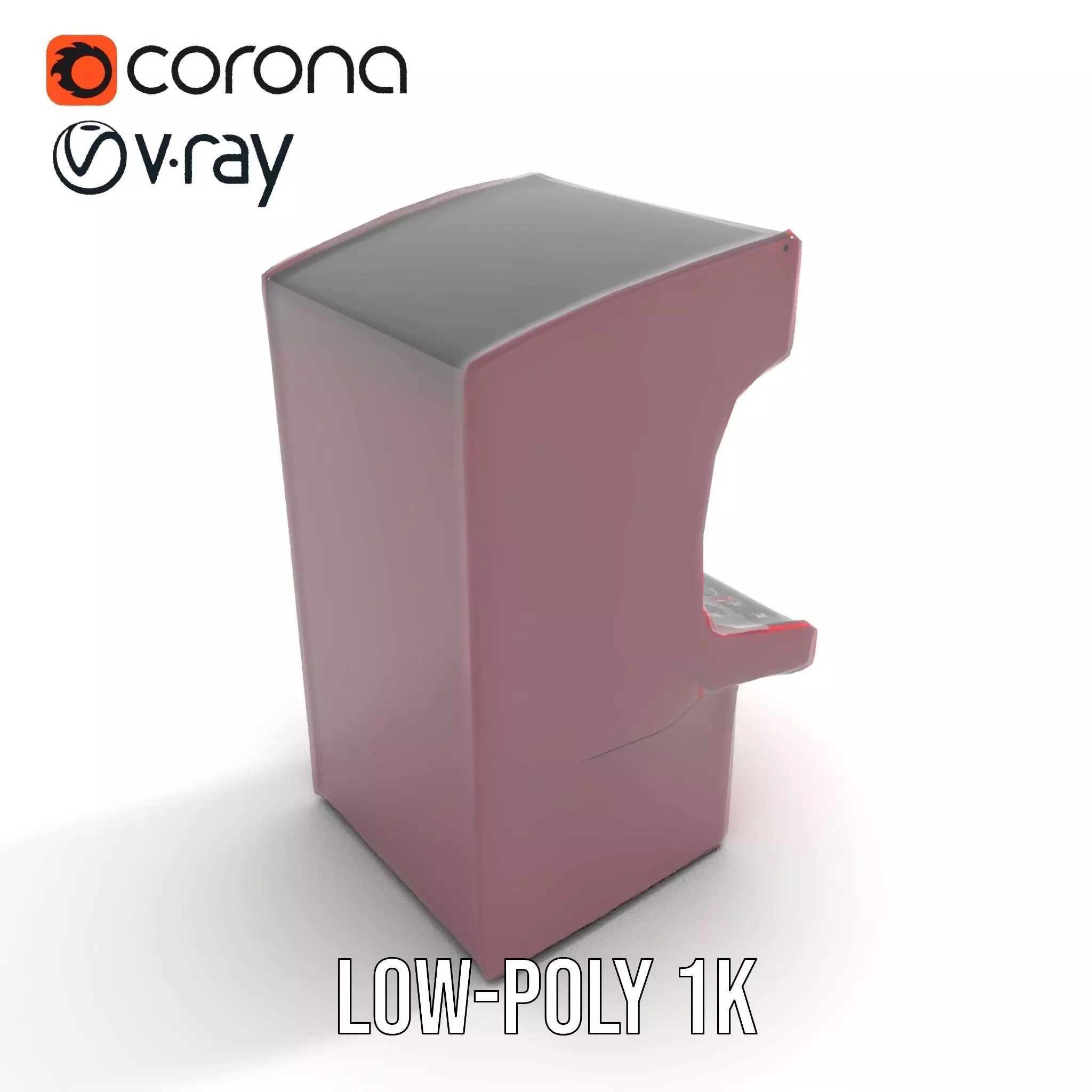 Retro Red Arcade Machine model pack Low-poly 3D model_19