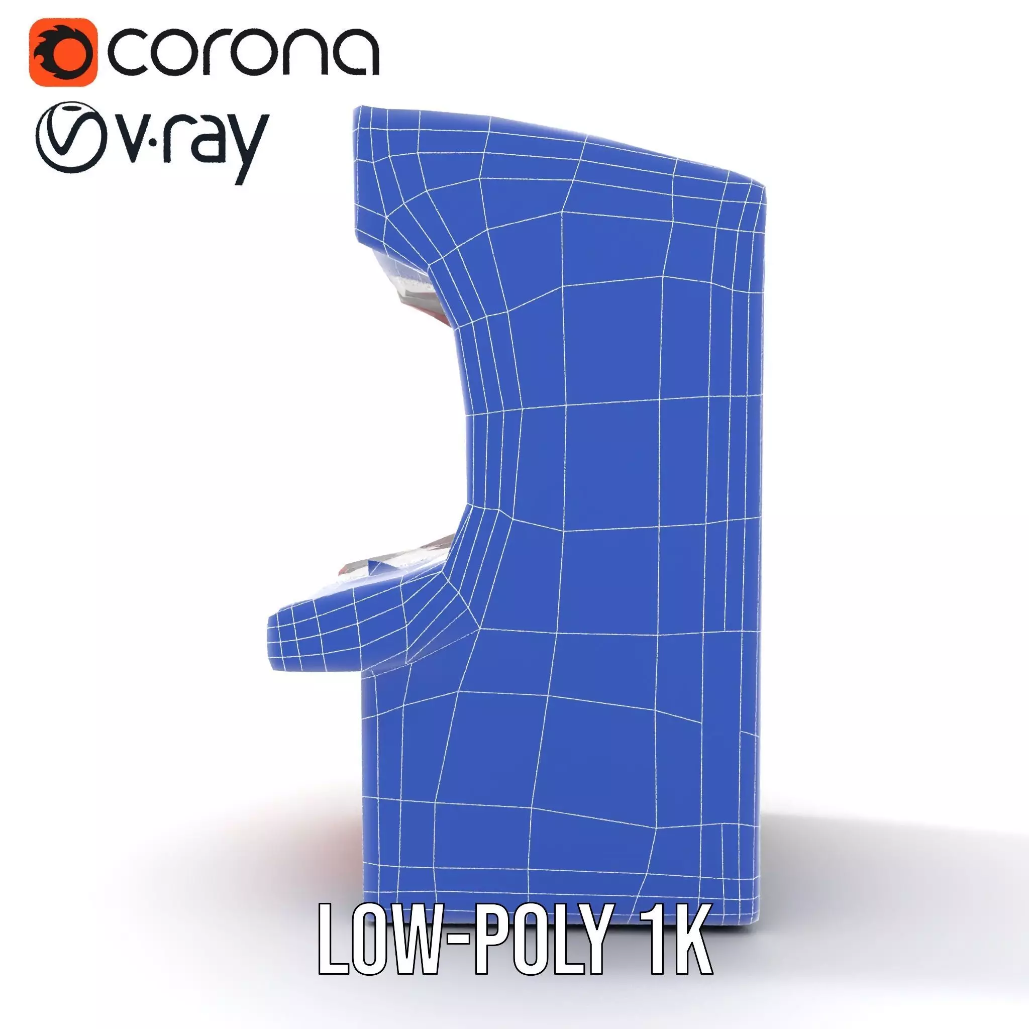 Retro Red Arcade Machine model pack Low-poly 3D model_9