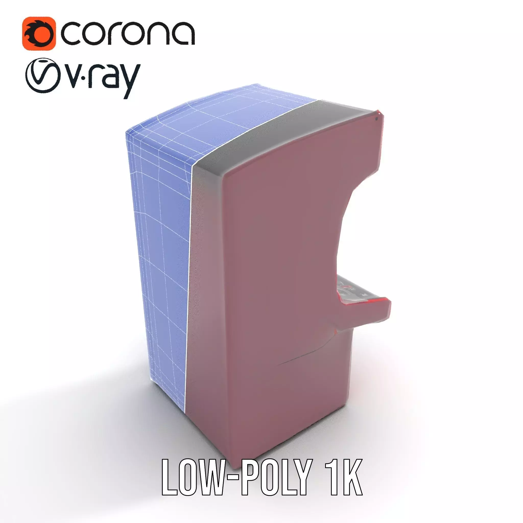 Retro Red Arcade Machine model pack Low-poly 3D model_14
