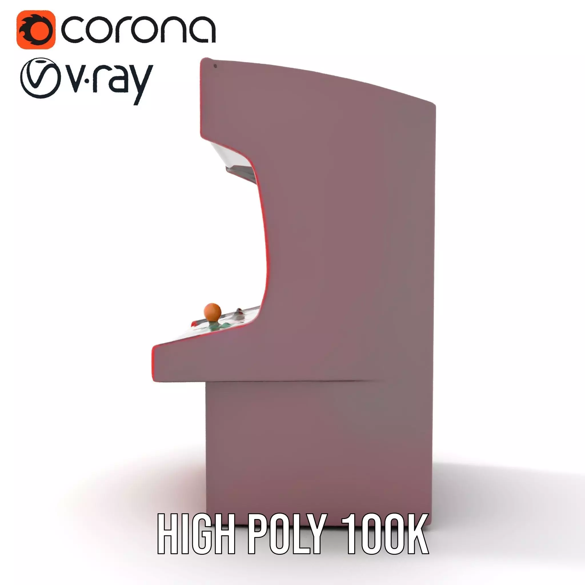 Retro Red Arcade Machine model pack Low-poly 3D model_23