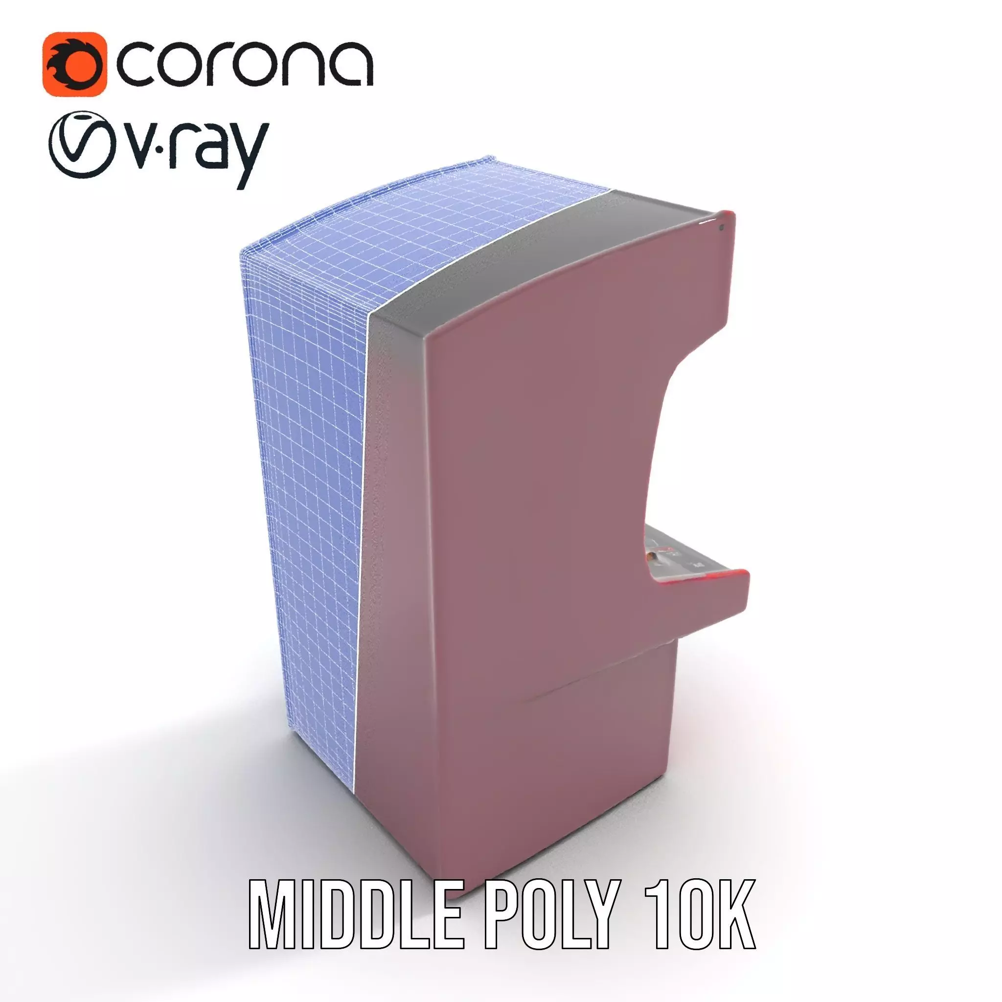 Retro Red Arcade Machine model pack Low-poly 3D model_18