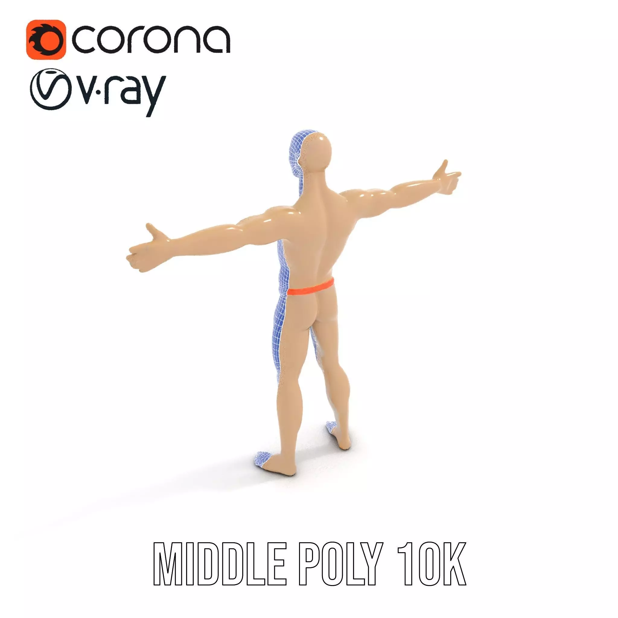 Tan Plastic Mannequin model pack Low-poly 3D model_6