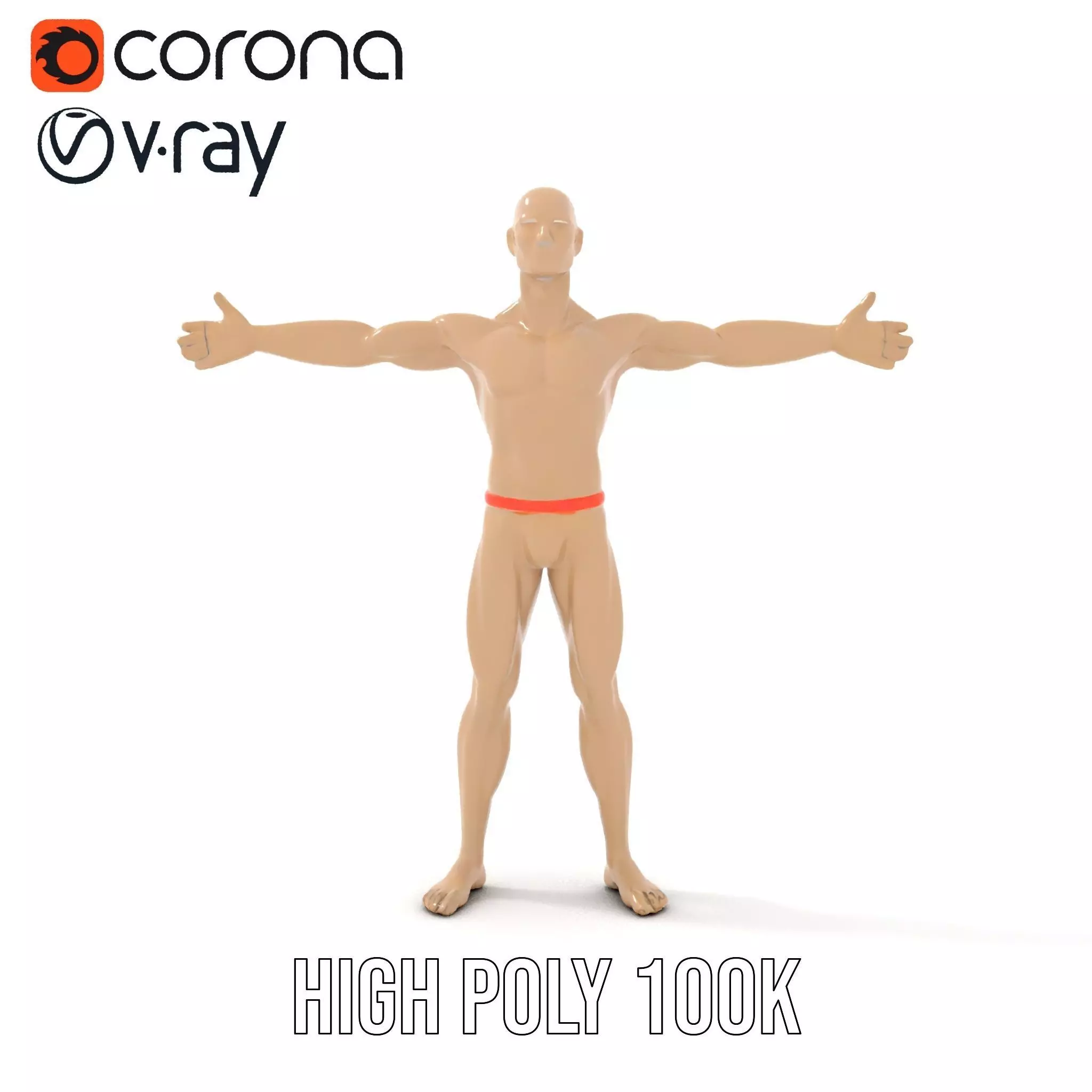 Tan Plastic Mannequin model pack Low-poly 3D model_18