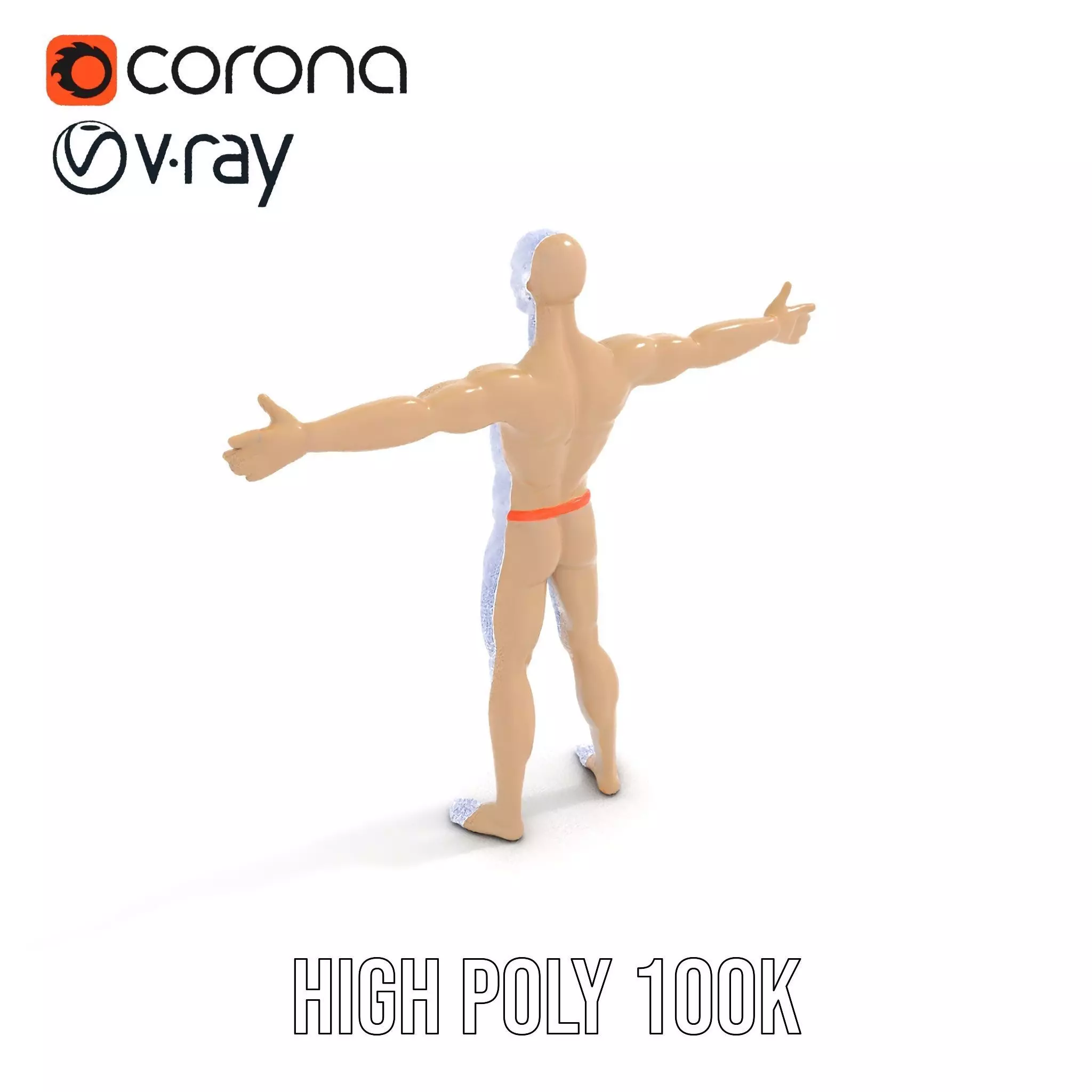 Tan Plastic Mannequin model pack Low-poly 3D model_33