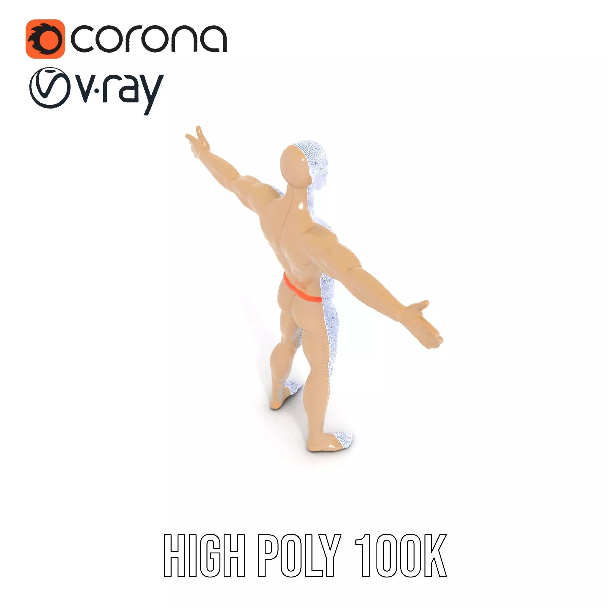Tan Plastic Mannequin model pack Low-poly 3D model_29