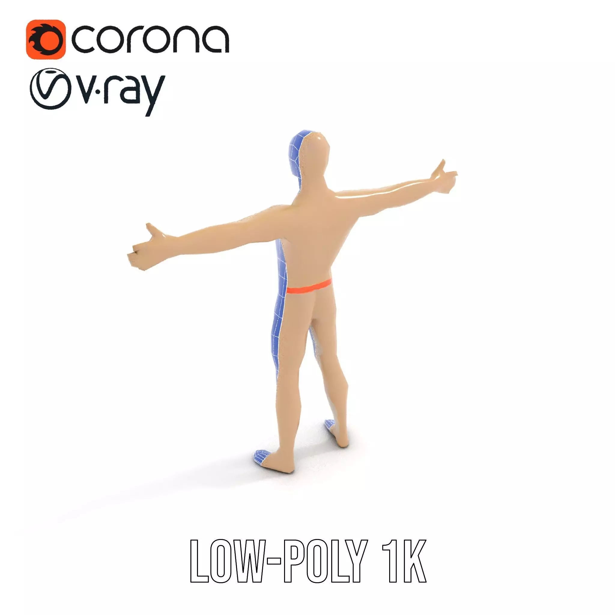 Tan Plastic Mannequin model pack Low-poly 3D model_20