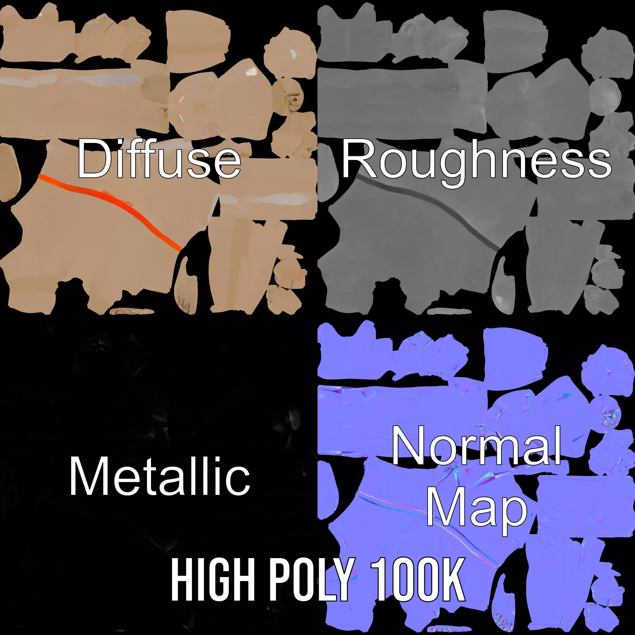 Tan Plastic Mannequin model pack Low-poly 3D model_3