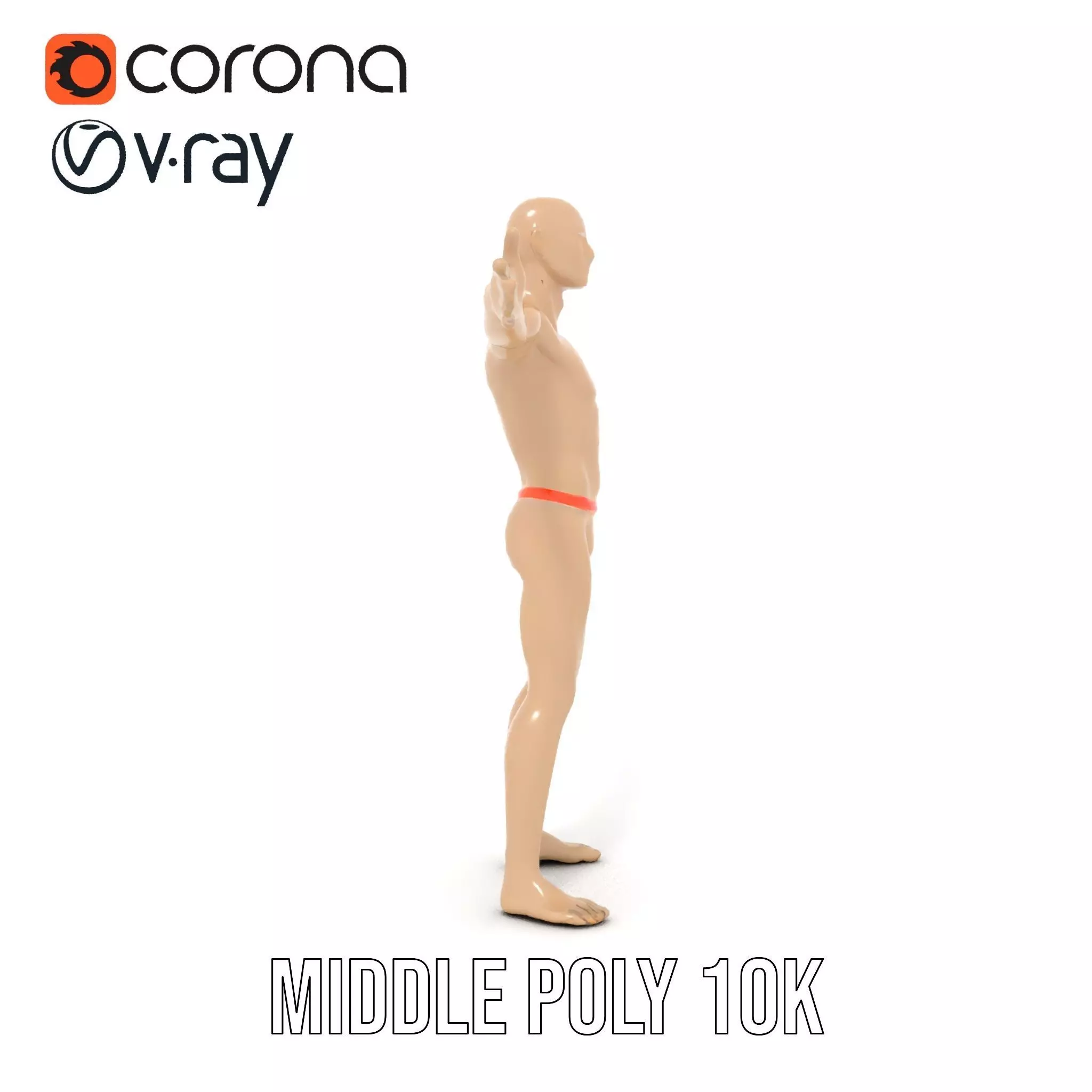 Tan Plastic Mannequin model pack Low-poly 3D model_24