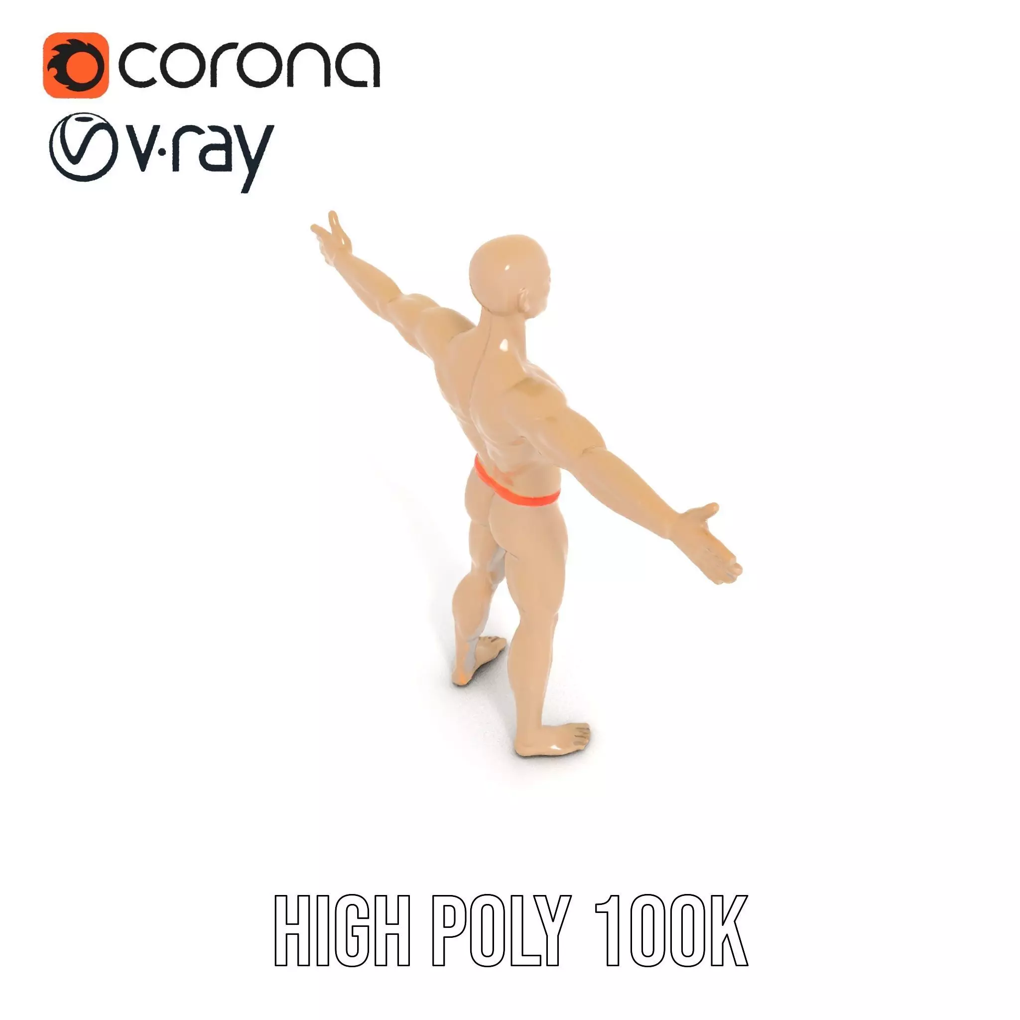 Tan Plastic Mannequin model pack Low-poly 3D model_26
